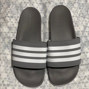 Brand new never worn adidas gray slides